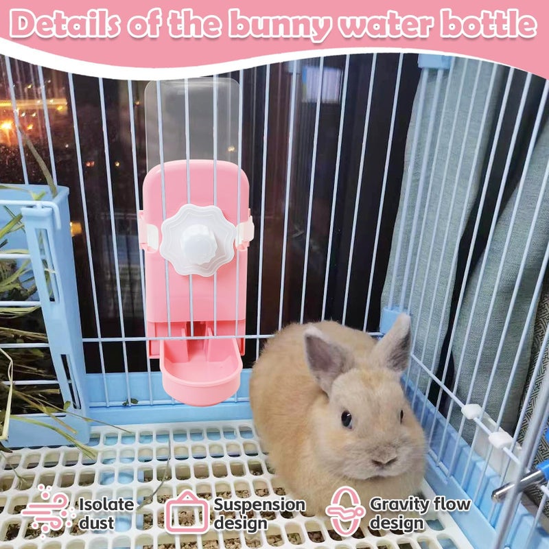 kathson Rabbit Water Bottle, 17oz Hanging Water Fountain Automatic Dispenser No Leak WaterFeeder for Bunny Chinchilla Guinea Pig Hedgehog Ferret - Image 4